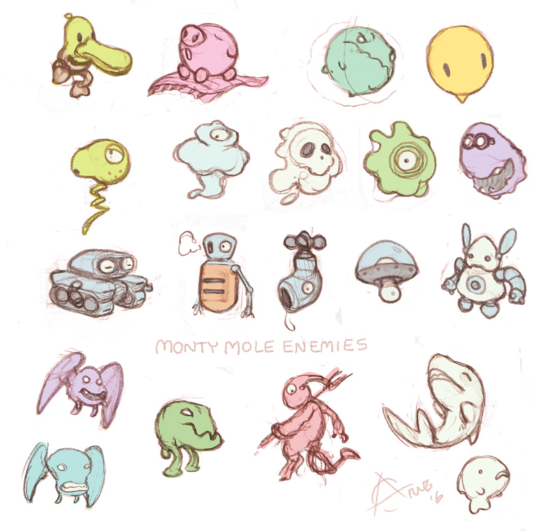 Monty Mole enemies